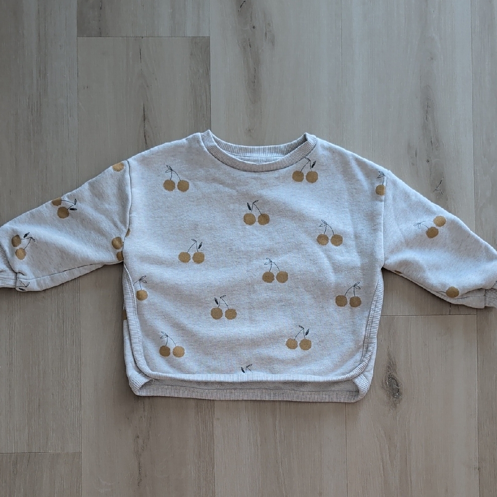 Zara Gold Cherry Sweatshirt 2-3T